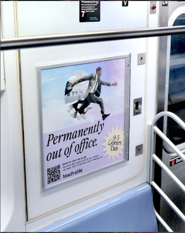 Subway out-of-home ad, 9-5 Quitters Club